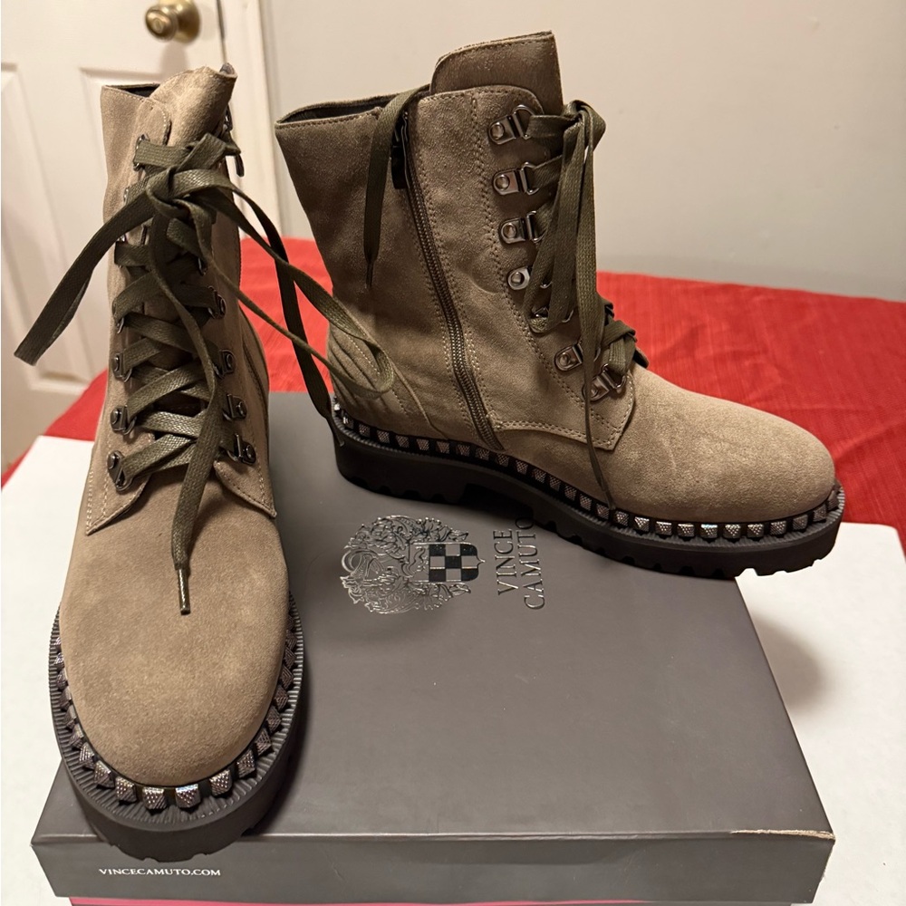 Vince Camuto Olive Lace-Up Ankle Boots - Picture 5 of 7